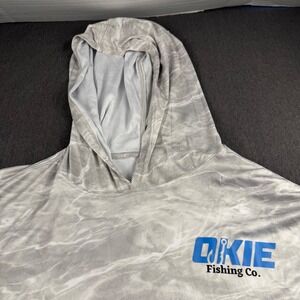 BAW Okie Fishing Co Tournament Series Hoodie Mens XL Grey Water Camo Performance